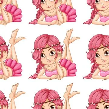 Seamless pattern for wallpaper, wrapping isolated on white Stock Illustration