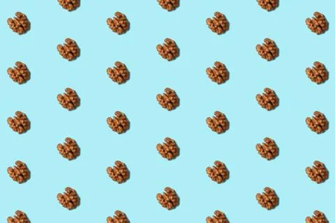 Seamless pattern with walnut. Abstract background Stock Photos