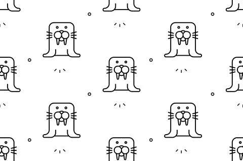 Seamless pattern with Walrus Stock Illustration