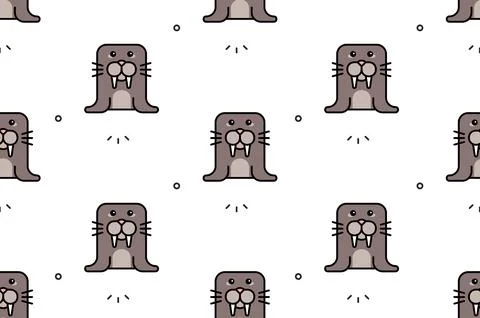 Seamless pattern with Walrus Stock Illustration