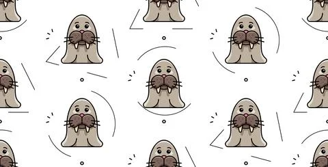 Seamless pattern with walruses Ilustración de archivo