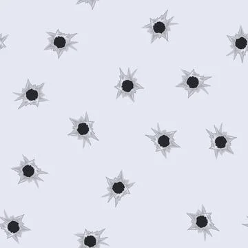Seamless pattern war bullet hole cartoon vector Stock Illustration