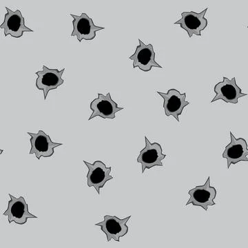 Seamless pattern war bullet hole cartoon vector Stock Illustration