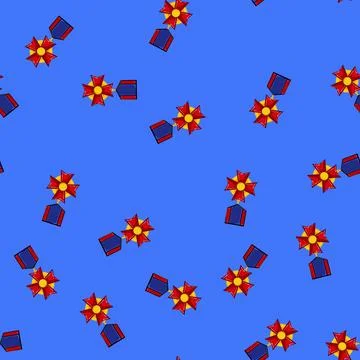 Seamless pattern war military medal cartoon vector Stock Illustration