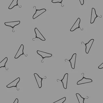 Seamless pattern wardrobe hanger clothes cartoon vector Stock Illustration
