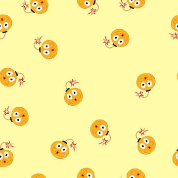 Seamless pattern warhead bomb character cartoon vector イラスト素材