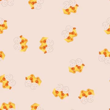 Seamless pattern warm baby booties cartoon vector Stock Illustration