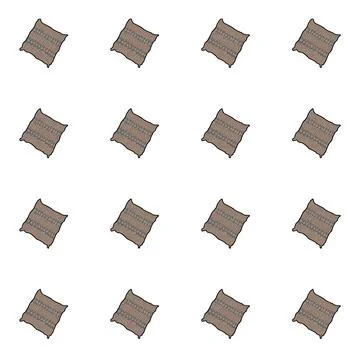 A seamless pattern warm knitted brown pillows Ilustración de archivo
