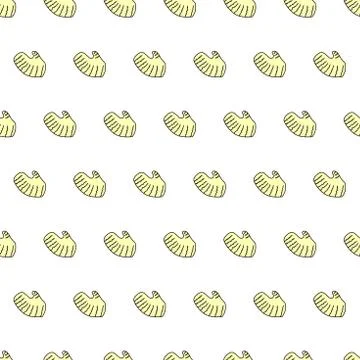 Seamless pattern with warm mitten. Hand drawn doodle icon. Decorative winter Stock Illustration