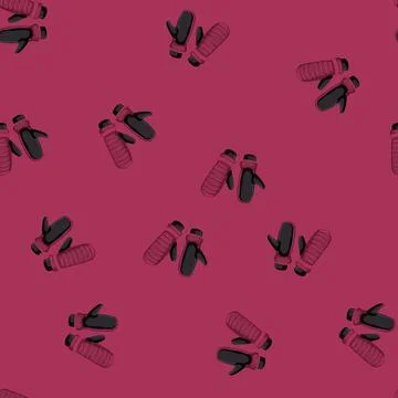 Seamless pattern warm mittens gloves winter cartoon vector イラスト素材