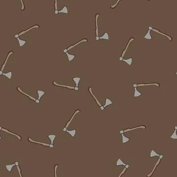 Seamless pattern warrior viking axe cartoon vector Illustration