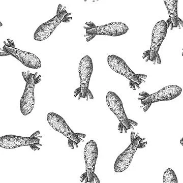 Seamless pattern wasabi root food sketch hand drawn Stock Illustration