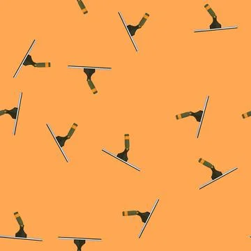 Seamless pattern wash squeegee glass color icon vector Stock Illustration