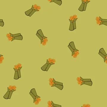 Seamless pattern washable garden glove cartoon vector 스톡 일러스트
