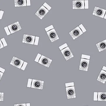 Seamless pattern washer washing machine cartoon vector Stockillustratie