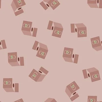 Seamless pattern waste battery recycling box cartoon vector Illustrazione stock