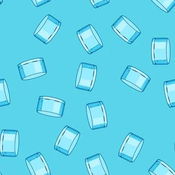 Seamless pattern waste plastic bottle cap cartoon vector Stock Illustration