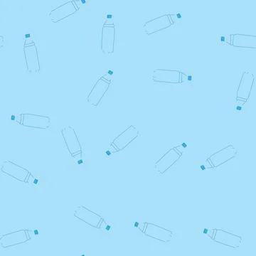 Seamless pattern waste plastic water bottle cartoon vector 스톡 일러스트