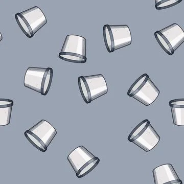 Seamless pattern waste reusable coffee filter cartoon vector Stockillustratie