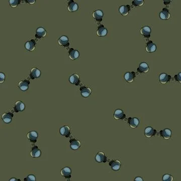 Seamless pattern watch binoculars cartoon vector イラスト素材