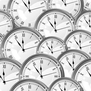 Seamless pattern with watches. Stylish vector texture Stock Illustration