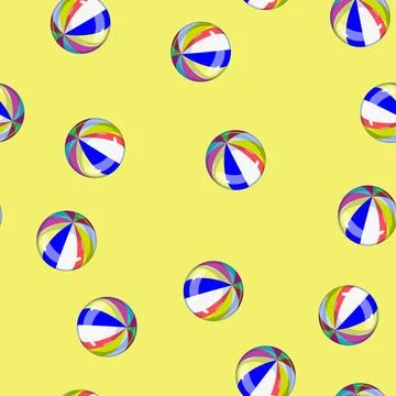 Seamless pattern water beach ball cartoon vector Stockillustratie