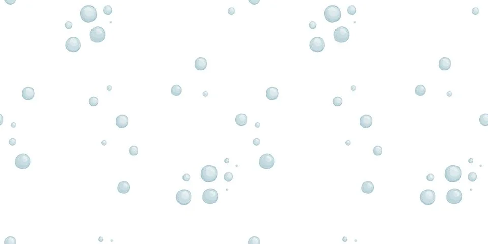 Seamless pattern with water bubbles, hand drawn repeating texture backdrop... Stock Illustration