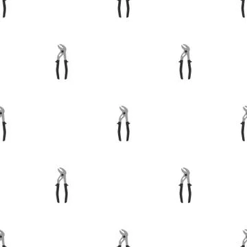Seamless pattern with water cimping pliers icons. Repair symbols. Vector. Stock Illustration
