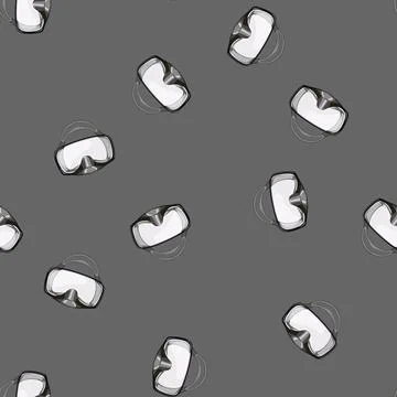 Seamless pattern water diving mask cartoon vector Stock Illustration