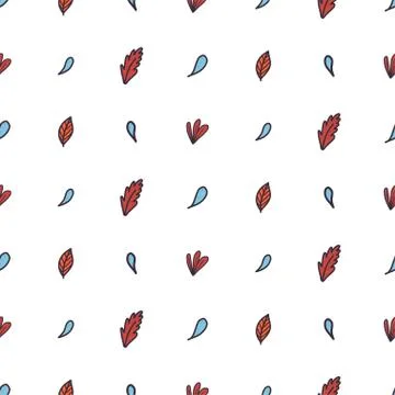 Seamless pattern with water drop and leaf for print design. Stock Illustration