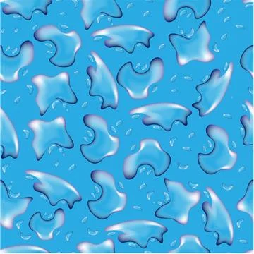 Seamless pattern of water drops on a blue background Stock Illustration