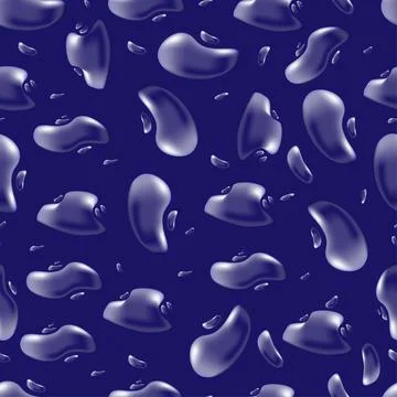 Seamless pattern of water drops on a dark background Stock Illustration
