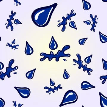 Seamless pattern with water element. Hand-drawn seamless pattern. Stock Illustration