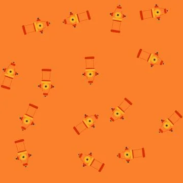 Seamless pattern water fire hydrant cartoon vector Illustrazione stock