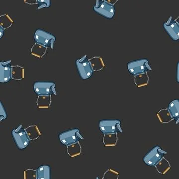 Seamless pattern water kettle kitchen cartoon vector Stock Illustration