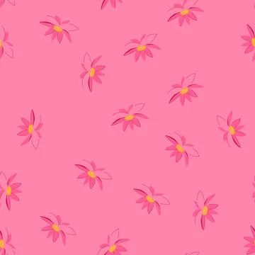 Seamless pattern water lotus flower cartoon vector Stock Illustration