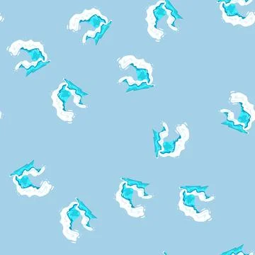 Seamless pattern water ocean waves cartoon vector Illustrazione stock