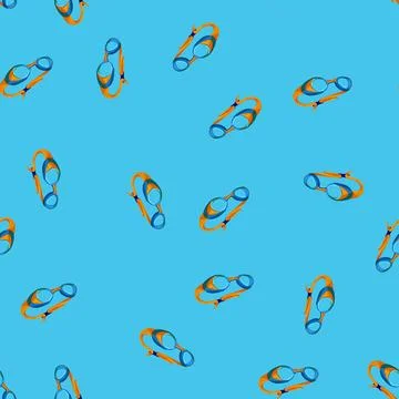 Seamless pattern water pool goggles cartoon vector Illustrazione stock