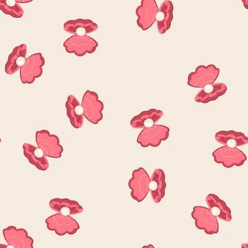 Seamless pattern water shell pearl cartoon vector イラスト素材