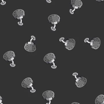 Seamless pattern water shower head cartoon vector Stock Illustration