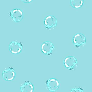 Seamless pattern water soap bubble explosion cartoon vector Illustrazione stock