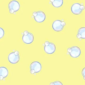 Seamless pattern water soap bubbles cartoon vector Illustrazione stock