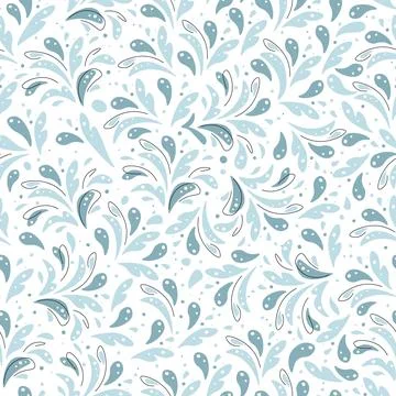 Seamless pattern with water splashes in flat style. Repeating background with Stock Illustration