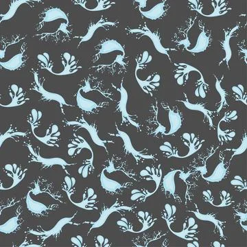 Seamless pattern with water splashes Stock Illustration