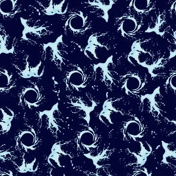 Seamless pattern with water splashes Stock Illustration