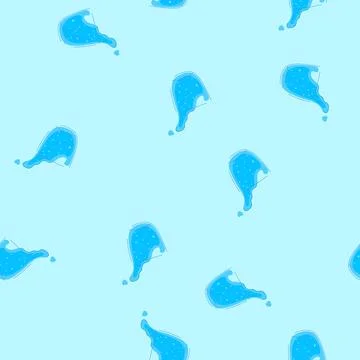 Seamless pattern water splashing from glass creating a heart shape drop Illustrazione stock