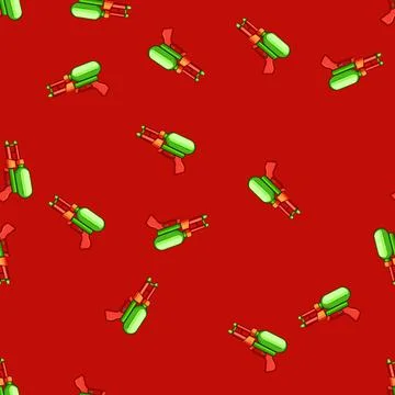 Seamless pattern Water squirting toy gun for summer playtime fun Stock Illustration