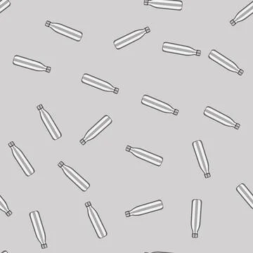 Seamless pattern water stainless bottle cartoon vector Stock Illustration