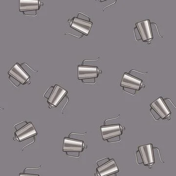 Seamless pattern water steel drip kettle cartoon vector イラスト素材