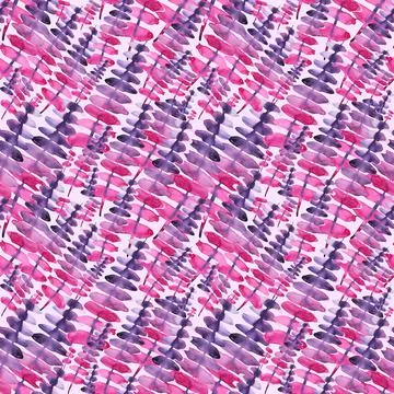Seamless pattern watercolor background with pink purple abstract branch with Stock Illustration